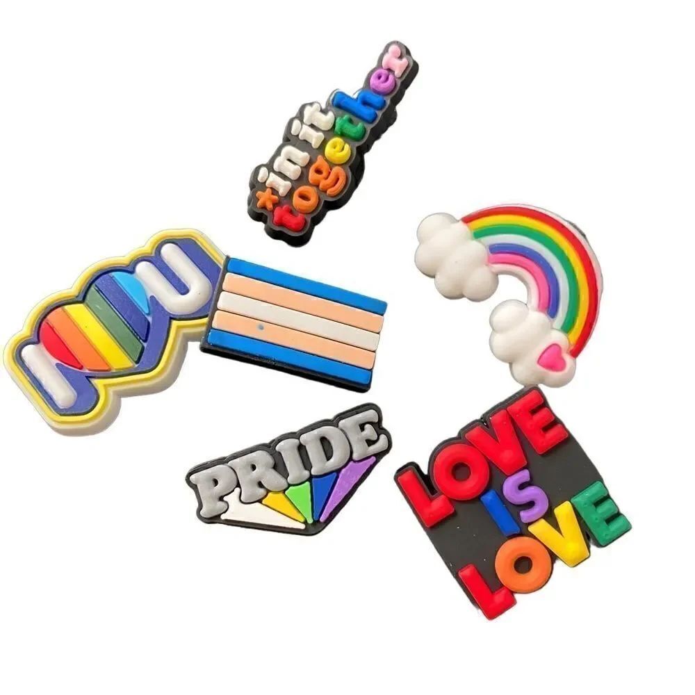 Set of 6 Pride Shoe Charms for Crocs NEW LGBTQIA Pride